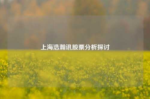 上海浩瀚讯股票分析探讨