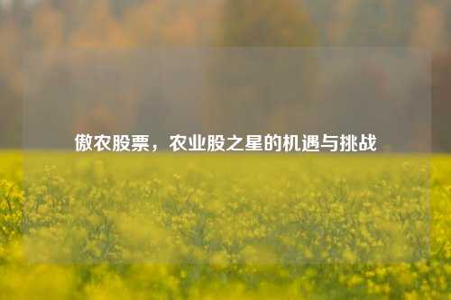 傲农股票，农业股之星的机遇与挑战