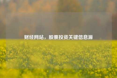 财经网站，股票投资关键信息源