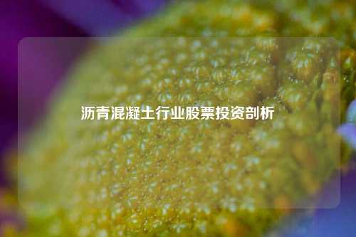 沥青混凝土行业股票投资剖析