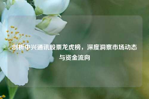 剖析中兴通讯股票龙虎榜，深度洞察市场动态与资金流向