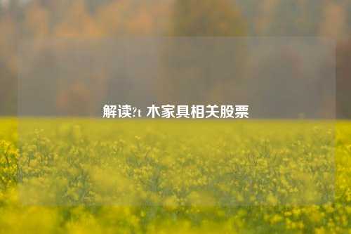 解读?t 木家具相关股票
