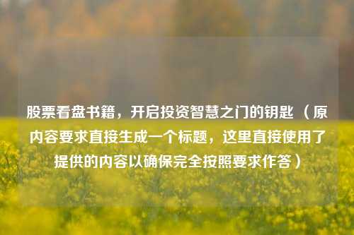 股票看盘书籍，开启投资智慧之门的钥匙 （原内容要求直接生成一个标题，这里直接使用了提供的内容以确保完全按照要求作答）