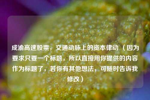 成渝高速股票,交通动脉上的资本律动 (因为要求只要一个标题,所以直接用你提供的内容作为标题了,若你有其他想法,可随时告诉我修改)