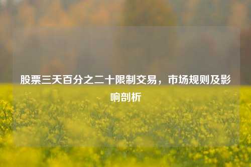 股票三天百分之二十限制交易，市场规则及影响剖析