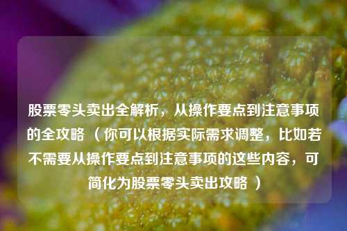 股票零头卖出全解析，从操作要点到注意事项的全攻略 （你可以根据实际需求调整，比如若不需要从操作要点到注意事项的这些内容，可简化为股票零头卖出攻略 ）