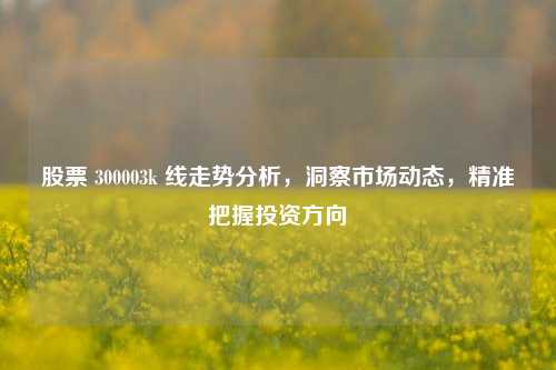 股票 300003k 线走势分析,洞察市场动态,精准把握投资方向