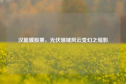 汉能膜股票，光伏领域风云变幻之缩影