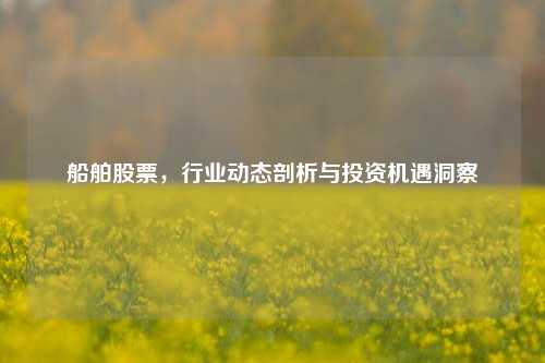 船舶股票，行业动态剖析与投资机遇洞察