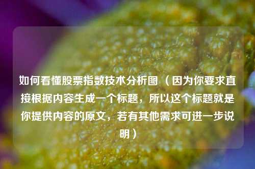 如何看懂股票指数技术分析图 (因为你要求直接根据内容生成一个标题,所以这个标题就是你提供内容的原文,若有其他需求可进一步说明)