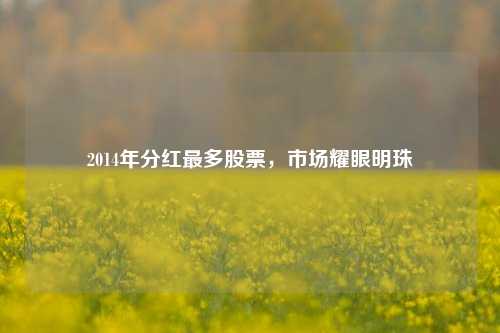 2014年分红最多股票，市场耀眼明珠