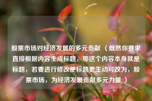 股票市场对经济发展的多元贡献 （既然你要求直接根据内容生成标题，那这个内容本身就是标题，若要进行修改使标题更生动可改为，股票市场，为经济发展贡献多元力量 ）