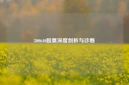 300640股票深度剖析与诊断