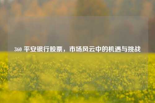 360 平安银行股票，市场风云中的机遇与挑战