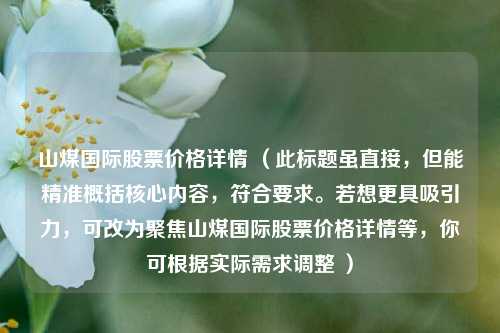 山煤国际股票价格详情 (此标题虽直接,但能精准概括核心内容,符合要求。若想更具吸引力,可改为聚焦山煤国际股票价格详情等,你可根据实际需求调整 )