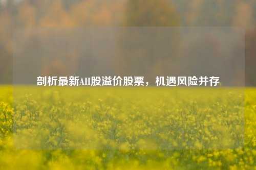 剖析最新AH股溢价股票，机遇风险并存
