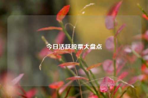 今日活跃股票大盘点