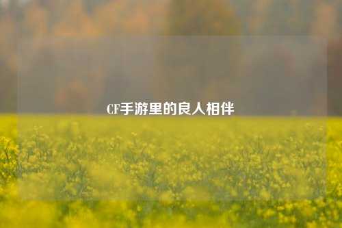 CF手游里的良人相伴