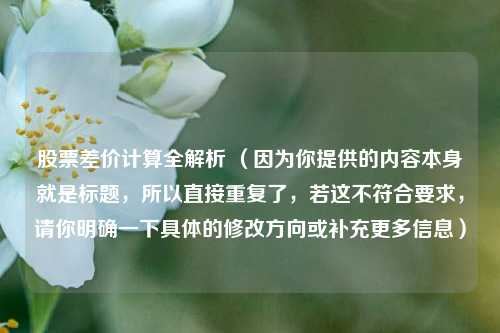 股票差价计算全解析 （因为你提供的内容本身就是标题，所以直接重复了，若这不符合要求，请你明确一下具体的修改方向或补充更多信息）