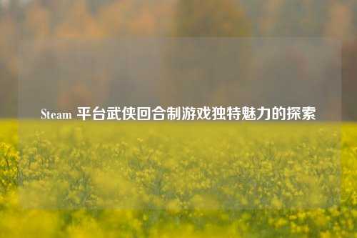 Steam 平台武侠回合制游戏独特魅力的探索