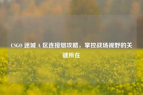 CSGO 迷城 A 区连接烟攻略，掌控战场视野的关键所在