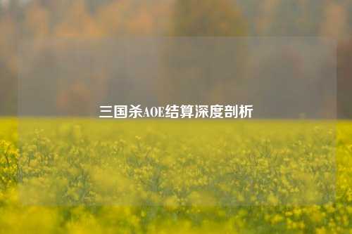 三国杀AOE结算深度剖析