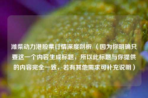 潍柴动力港股票行情深度剖析 （因为你明确只要这一个内容生成标题，所以此标题与你提供的内容完全一致，若有其他需求可补充说明）