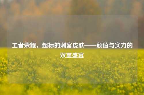 王者荣耀，超标的刺客皮肤——颜值与实力的双重盛宴