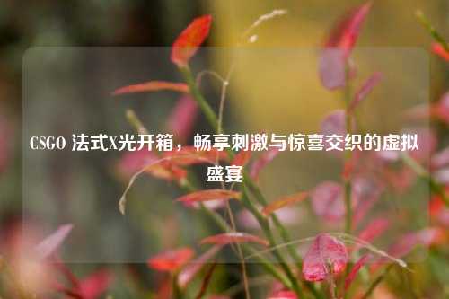 CSGO 法式X光开箱，畅享刺激与惊喜交织的虚拟盛宴
