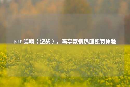 KTV 唱响〈逆战〉，畅享激情热血独特体验