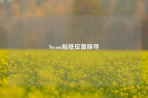 Steam贴纸位置探寻