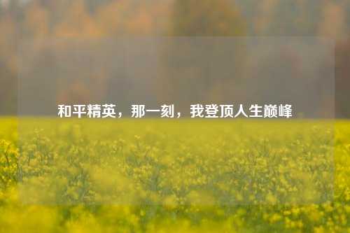 和平精英,那一刻,我登顶人生巅峰