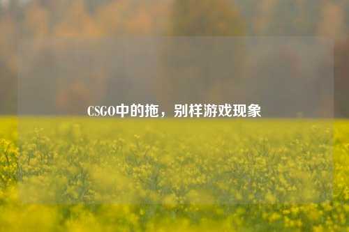 CSGO中的拖，别样游戏现象