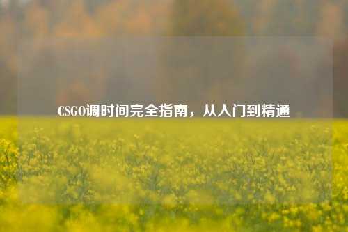 CSGO调时间完全指南，从入门到精通