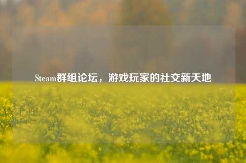 Steam群组论坛，游戏玩家的社交新天地