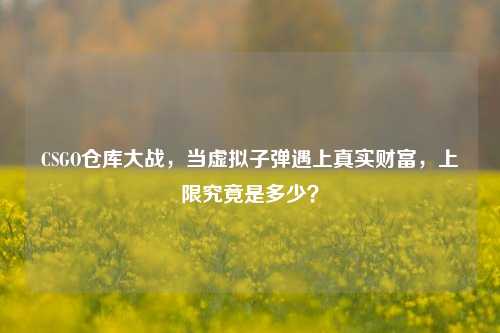 CSGO仓库大战，当虚拟子弹遇上真实财富，上限究竟是多少？