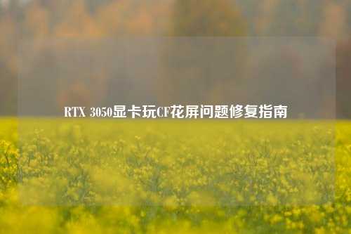 RTX 3050显卡玩CF花屏问题修复指南