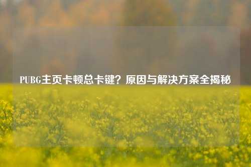 PUBG主页卡顿总卡键?原因与解决方案全揭秘