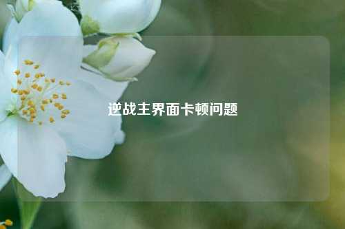 逆战主界面卡顿问题