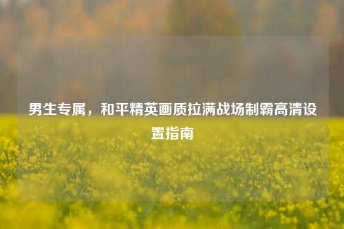 男生专属,和平精英画质拉满战场制霸高清设置指南