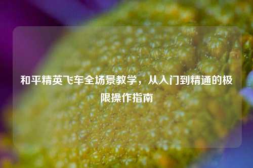 和平精英飞车全场景教学,从入门到精通的极限操作指南