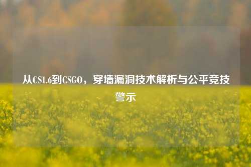 从CS1.6到CSGO，穿墙漏洞技术解析与公平竞技警示