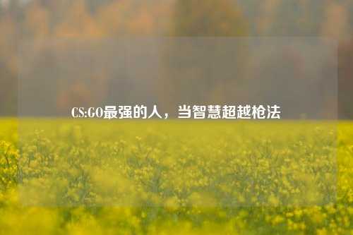 CS:GO最强的人，当智慧超越枪法