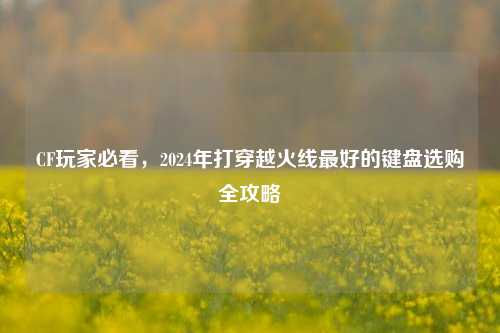 CF玩家必看，2024年打穿越火线最好的键盘选购全攻略