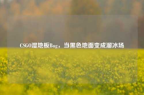 CSGO湿地板Bug,当黑色地面变成溜冰场