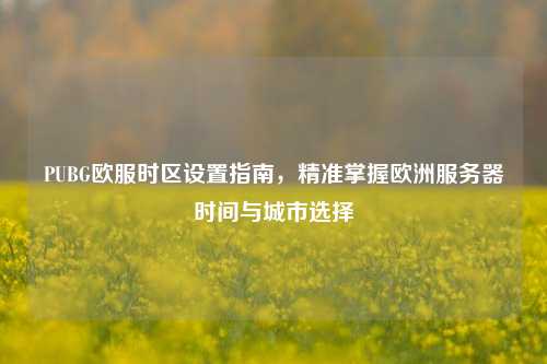 PUBG欧服时区设置指南,精准掌握欧洲服务器时间与城市选择