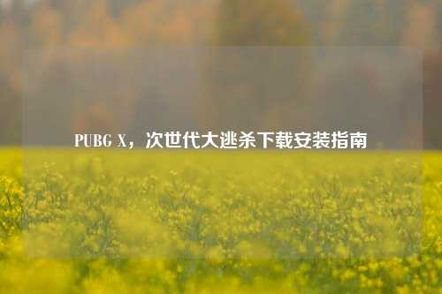 PUBG X，次世代大逃杀下载安装指南