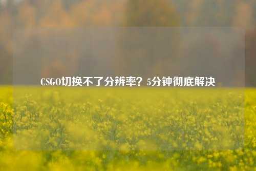 CSGO切换不了分辨率？5分钟彻底解决