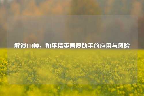 解锁144帧，和平精英画质助手的应用与风险