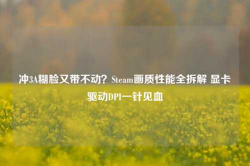 冲3A糊脸又带不动?Steam画质性能全拆解 显卡驱动DPI一针见血